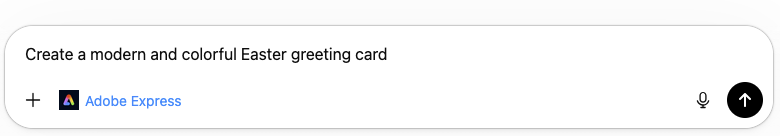 First prompt with Adobe Express enabled
