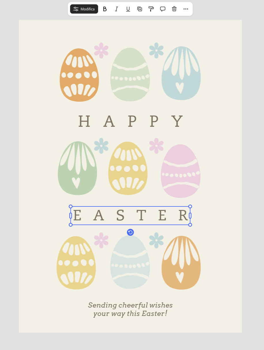 Final card opened in the editor